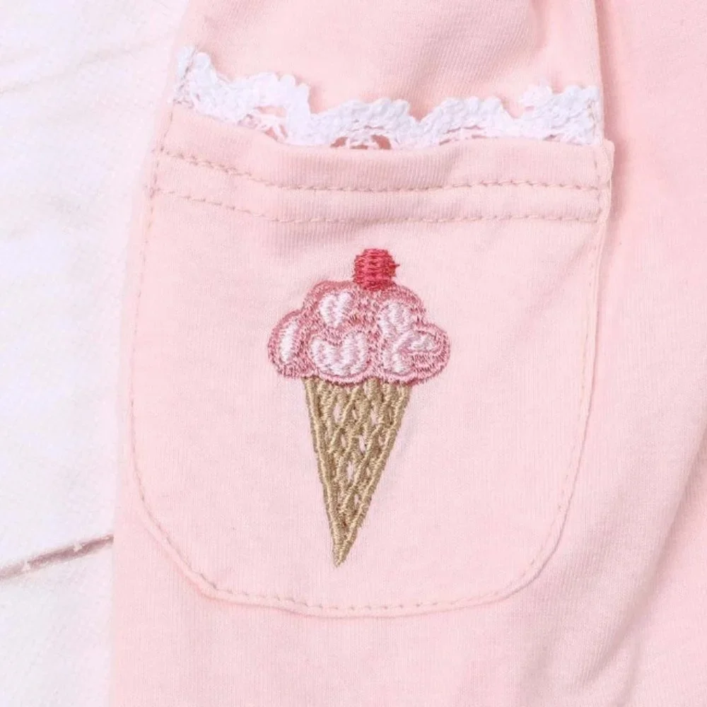 Boutique Girls Pink Ice Cream Tunic & Shorts Outfit Set